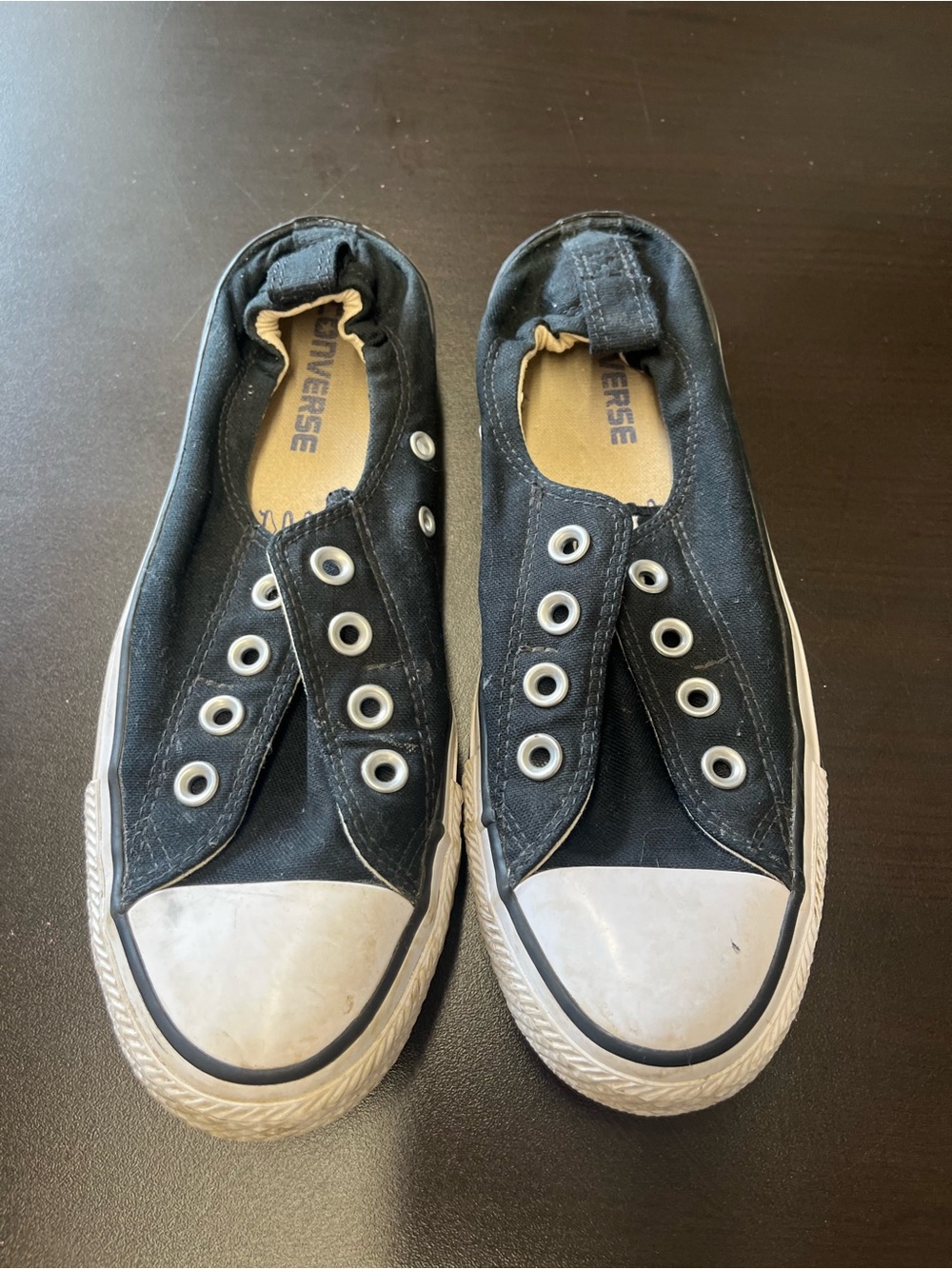 Converse Black Slip-On Canvas Sneakers size 8